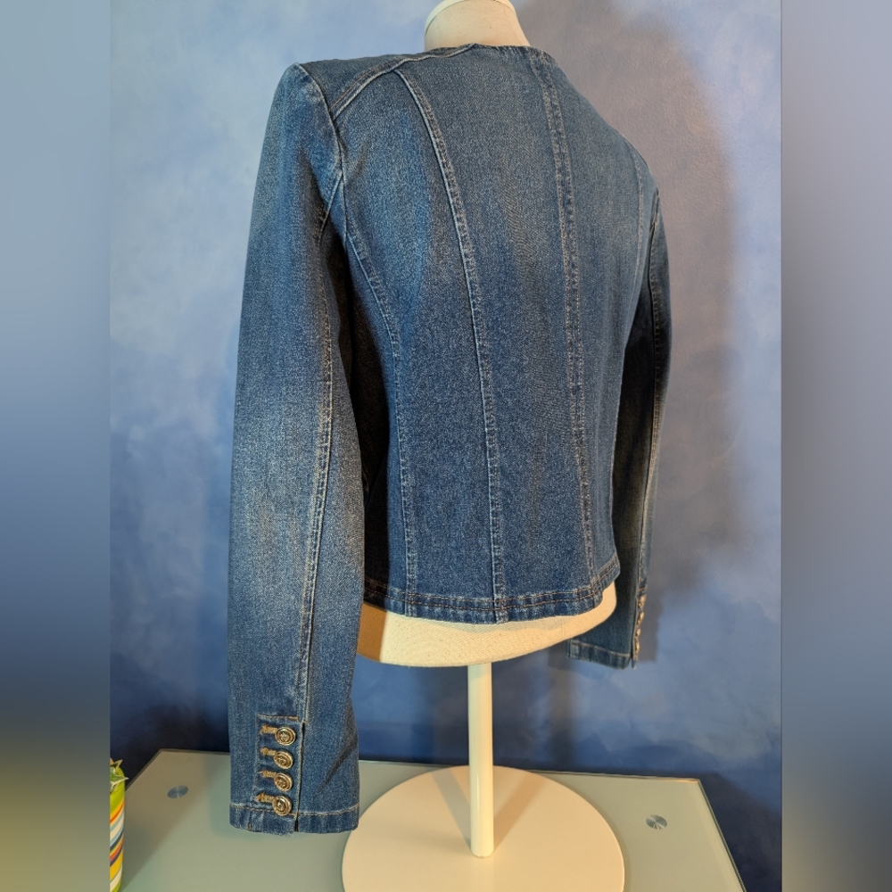 White House Black Market Blue Denim Jacket - Picture 8 of 9